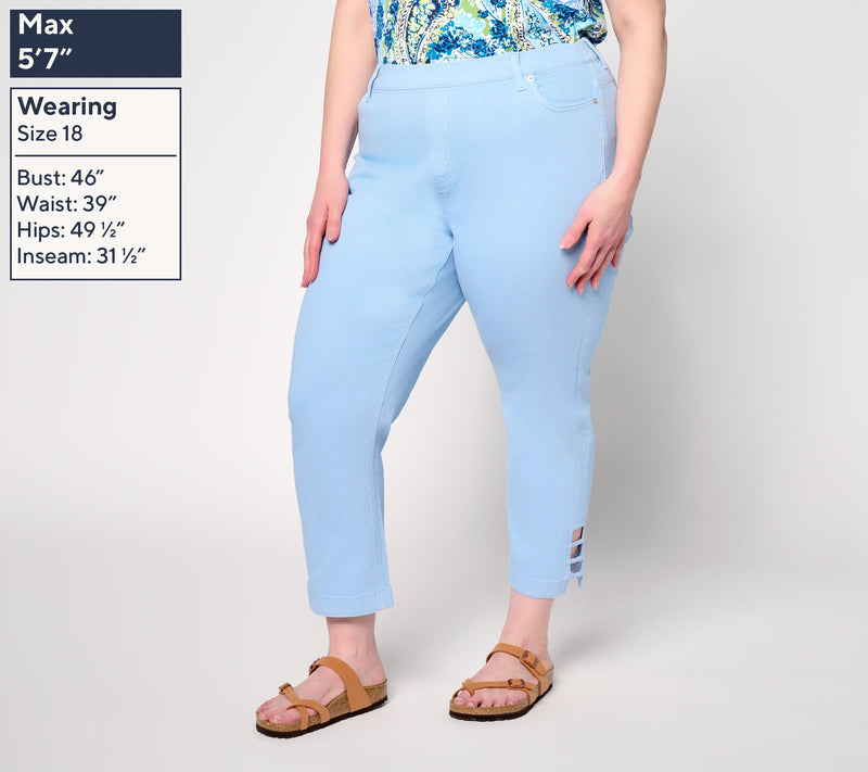 Denim & Co. Petite Color Classic Stretch Slim Straight Crop Jean — View 6