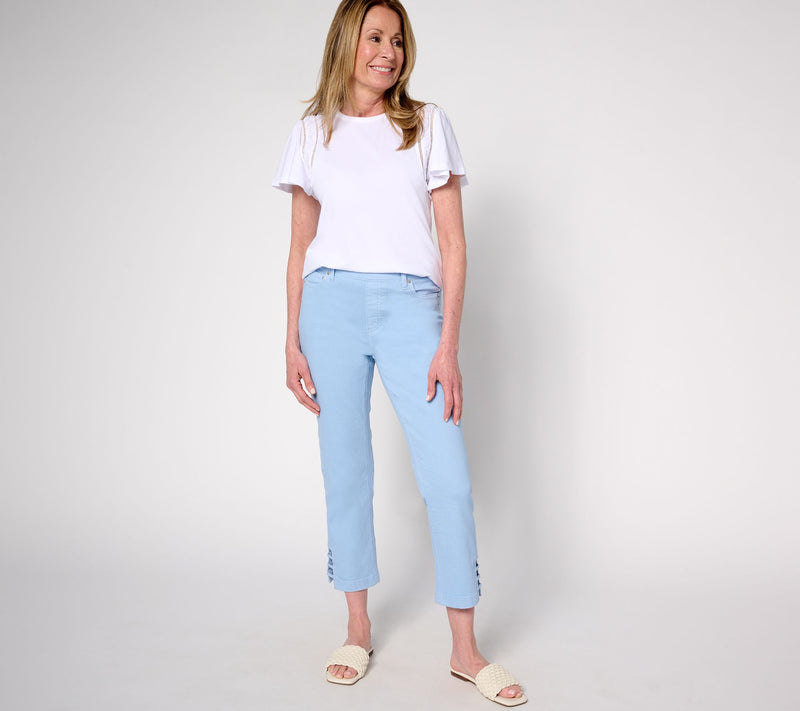 Denim & Co. Tall Color Classic Stretch Slim Straight Crop Jean — View 9