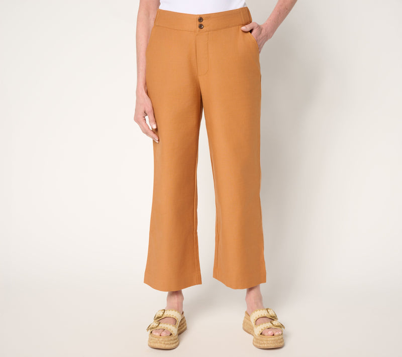 Me by Jennie Garth Regular 100% Cotton Twill Crop Pants — Main view