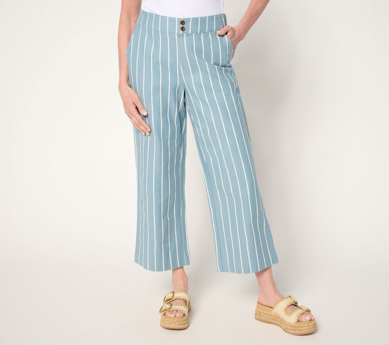 Me by Jennie Garth Petite 100% Cotton Twill Crop Pants — View 3
