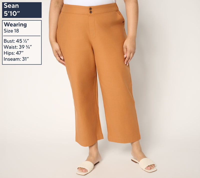Me by Jennie Garth Petite 100% Cotton Twill Crop Pants — View 6