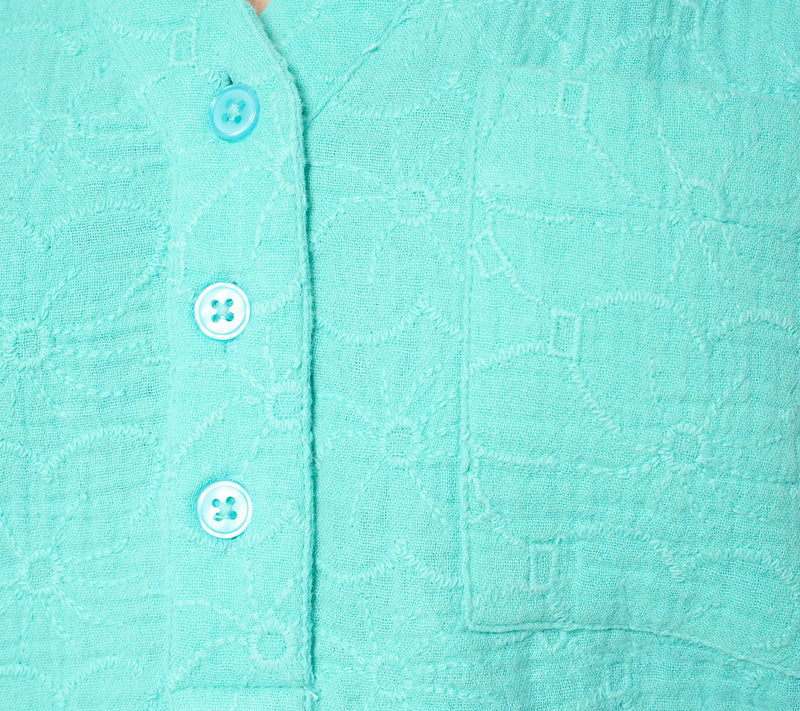 Denim & Co. Beach 100% Cotton Gauze Y-Neck Top — View 11