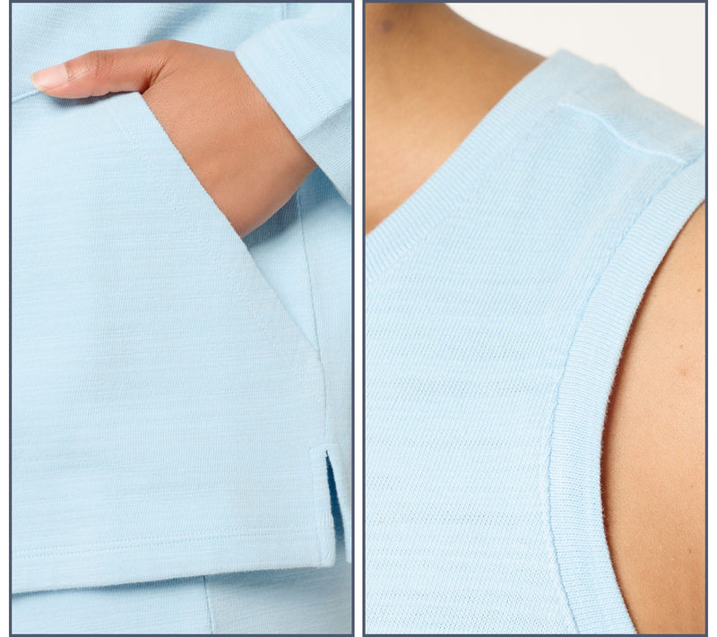 Denim & Co. Active Petite Textured Cotton Cardigan & Tank Twin Set — View 7