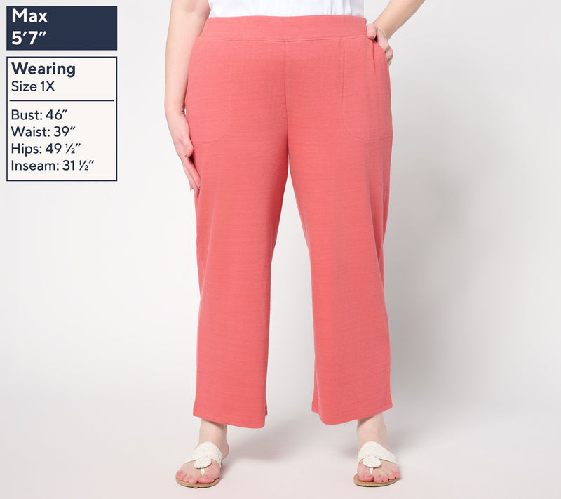 Denim & Co. Active Regular Textured Cotton Full Leg Crop Pants — View 8