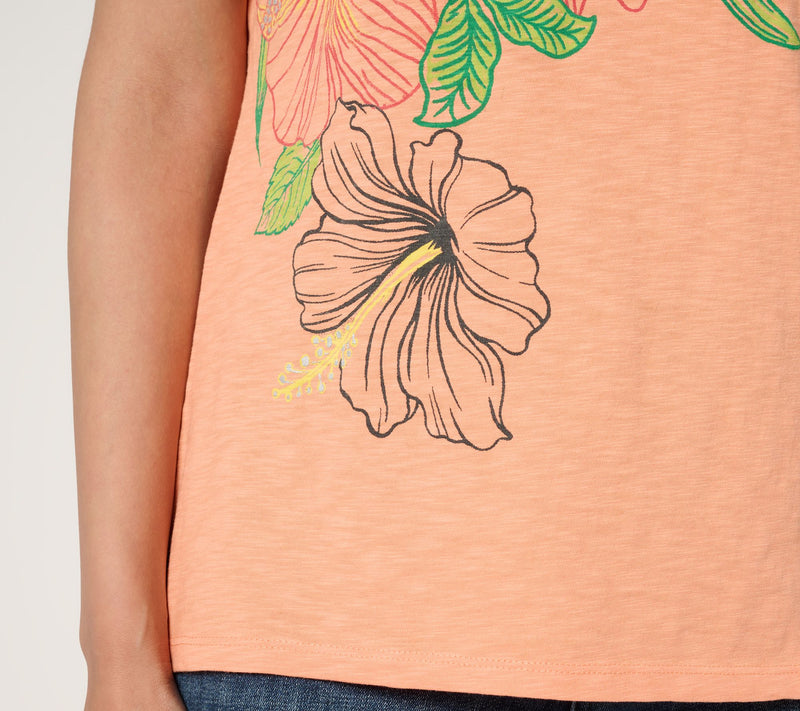 Denim & Co. 100% Cotton Jersey Dolman Sleeve Printed Top — View 6