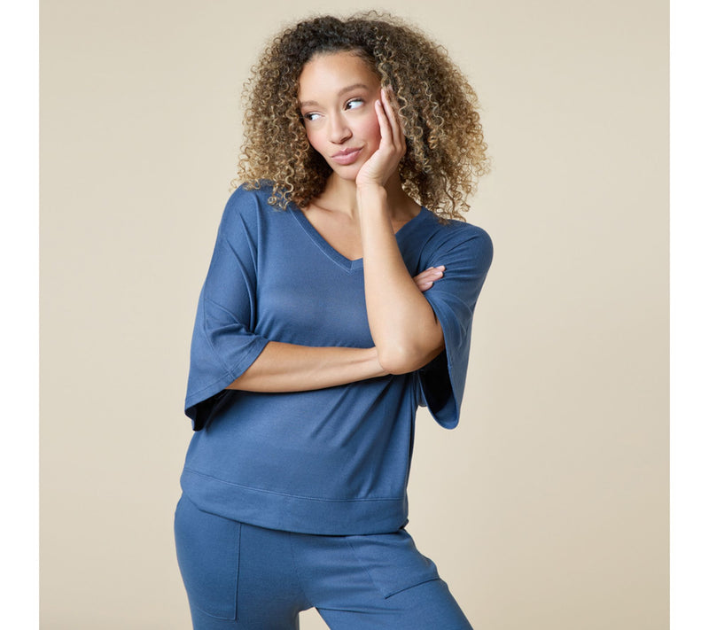 Softies Dream Relaxed V-Neck & Capri Lounge Set — View 11