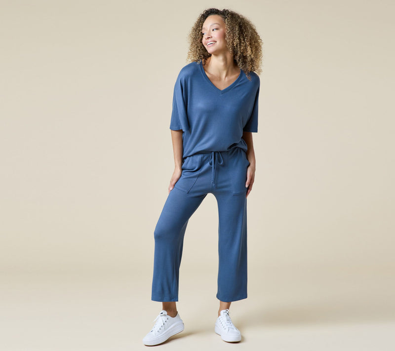 Softies Dream Relaxed V-Neck & Capri Lounge Set — Main view