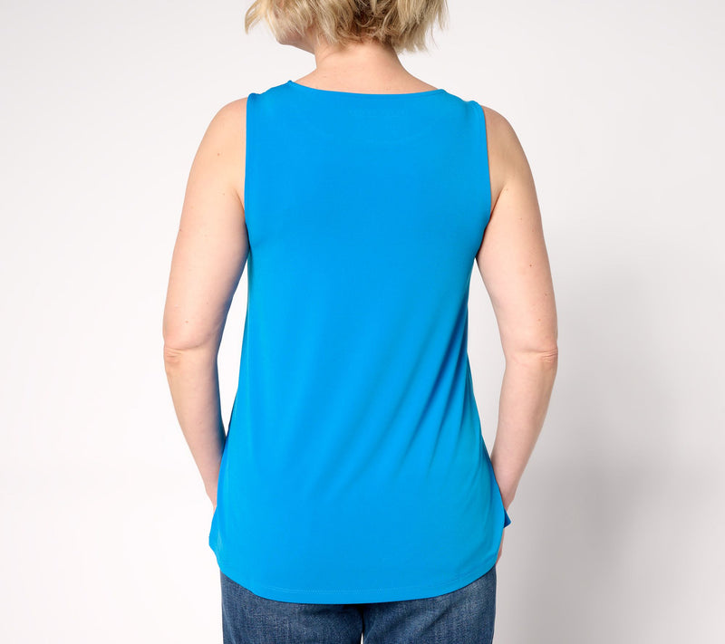 Susan Graver Modern Essentials Petite Liquid Knit A-Line Top — View 14