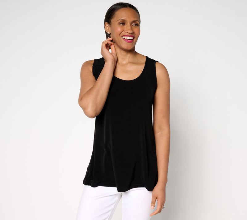 Susan Graver Regular Modern Essentials Liquid Knit A-Line Tank — View 5