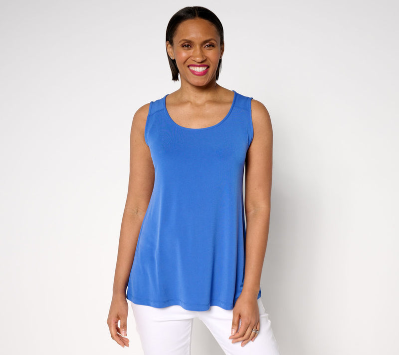 Susan Graver Regular Modern Essentials Liquid Knit A-Line Tank — View 3