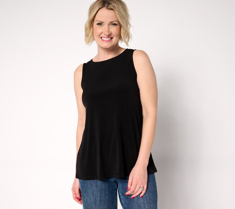 Susan Graver Petite Modern Essentials Liquid Knit A Line Tank — View 5