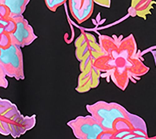 Susan Graver Petite Printed Liquid Knit Button Front Duster — View 8