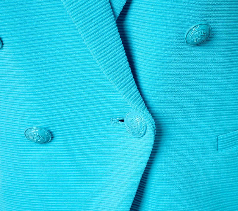 GRAVER Susan Graver Petite Knit Ottoman Double Breasted Cutaway Blazer — View 9