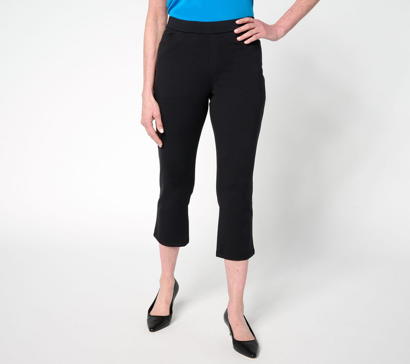 Susan Graver Weekend Regular Cotton Ponte Slim Leg Crop Pants — View 11