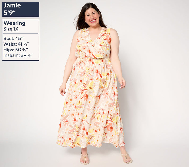 Susan Graver Petite Printed St. Tropez Maxi Dress — View 2