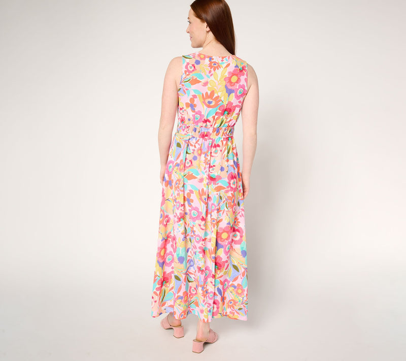 Susan Graver Regular Printed St. Tropez Maxi Dress — View 10
