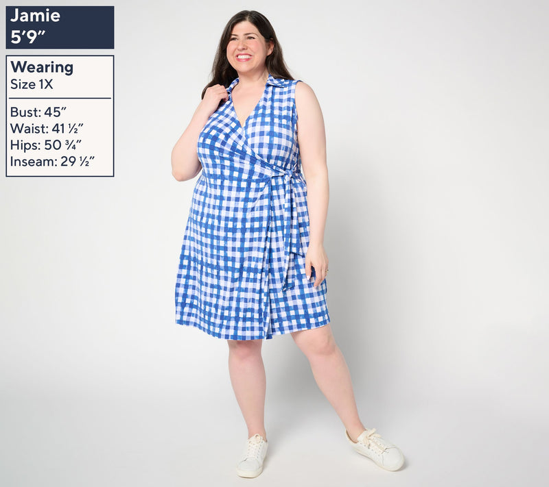 Susan Graver Courtside Social Petite Liquid Knit Skort Dress — View 10