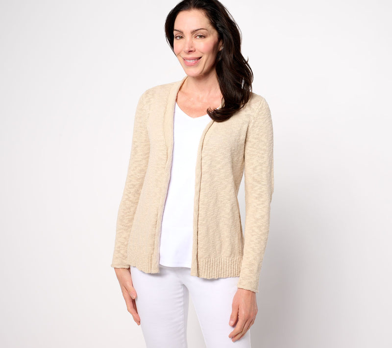 Belle Beach by Kim Gravel Gotta Getaway 100% Cotton Open Cardigan — View 5