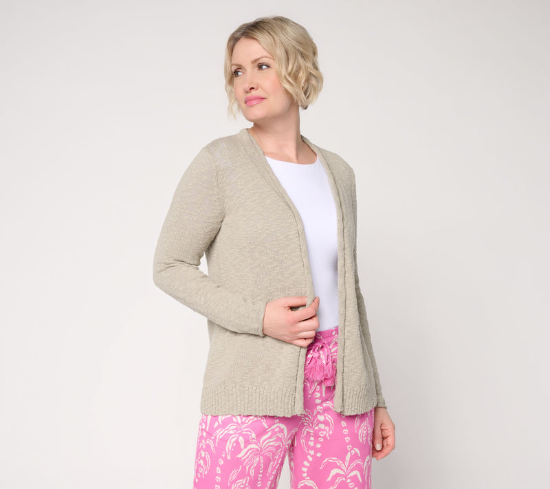 Belle Beach by Kim Gravel Gotta Getaway 100% Cotton Open Cardigan — View 13