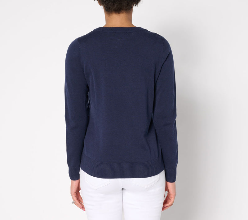 Belle by Kim Gravel Jeweled Sealife Boatneck Sweater — View 14