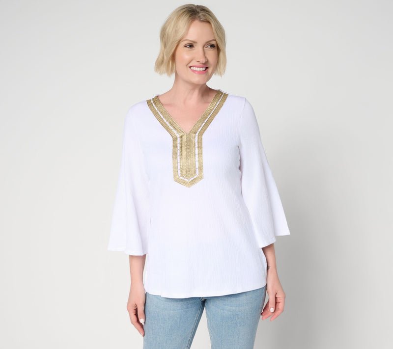 Belle by Kim Gravel Packabelle Gotta Getaway Glam Trim Top — View 5