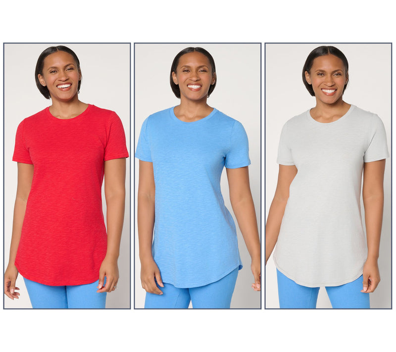 Denim & Co. Essentials Regular Linen Blend 3-Pack Tunics — View 18