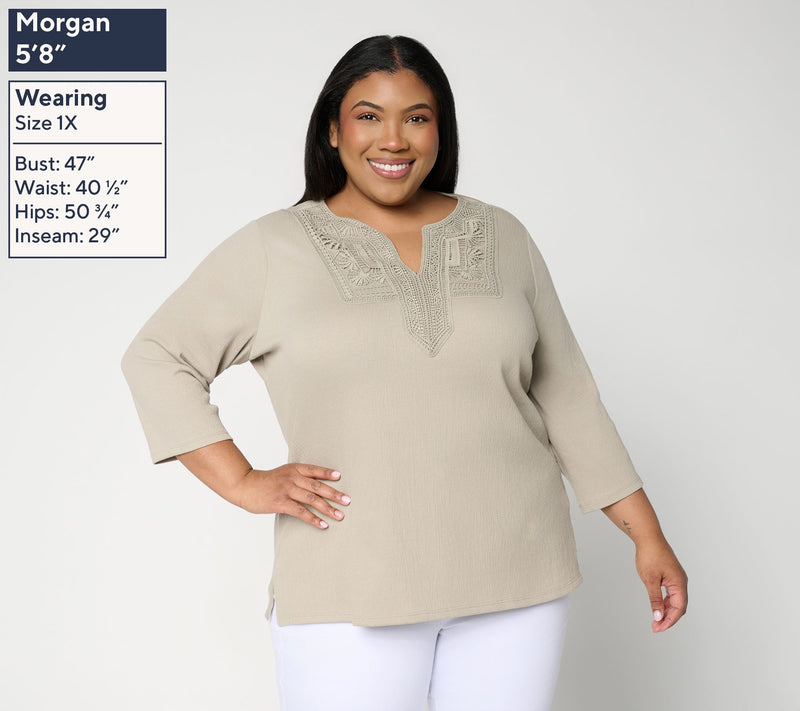 Belle by Kim Gravel Packabelle Gotta Getaway Lace Trim Top — View 2