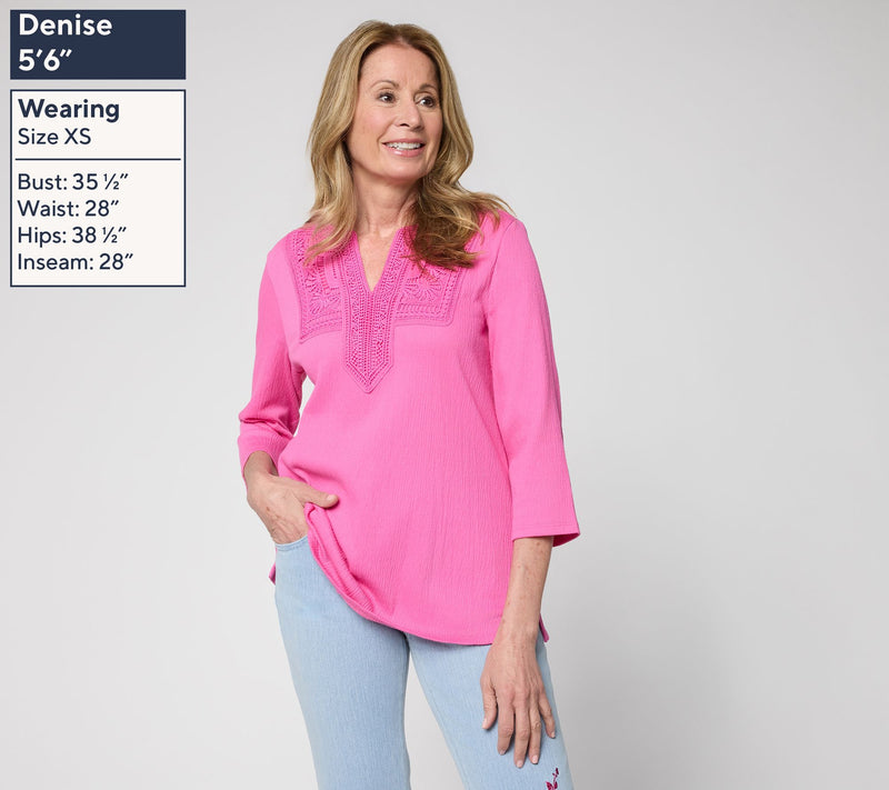 Belle by Kim Gravel Packabelle Gotta Getaway Lace Trim Top — View 3