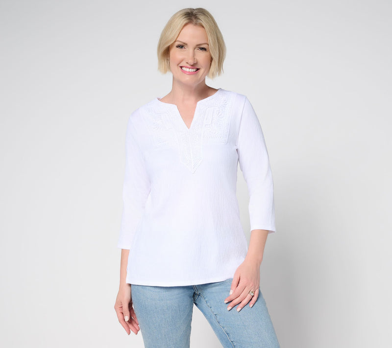 Belle by Kim Gravel Packabelle Gotta Getaway Lace Trim Top — View 17