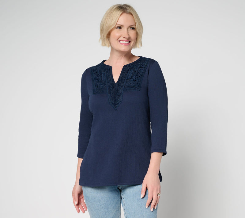 Belle by Kim Gravel Packabelle Gotta Getaway Lace Trim Top — View 19