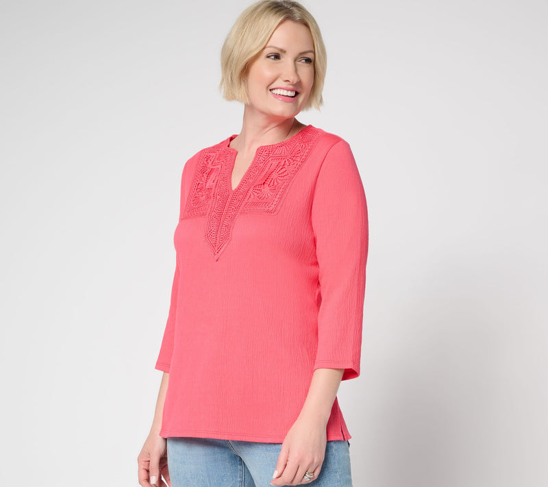 Belle by Kim Gravel Packabelle Gotta Getaway Lace Trim Top — View 21