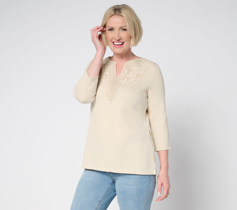 Belle by Kim Gravel Packabelle Gotta Getaway Lace Trim Top — View 22