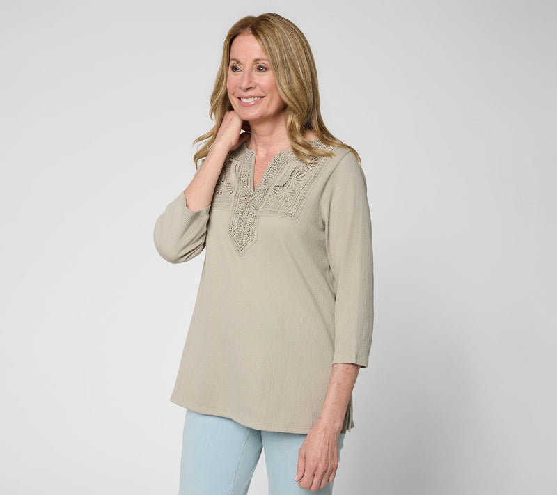 Belle by Kim Gravel Packabelle Gotta Getaway Lace Trim Top — View 23