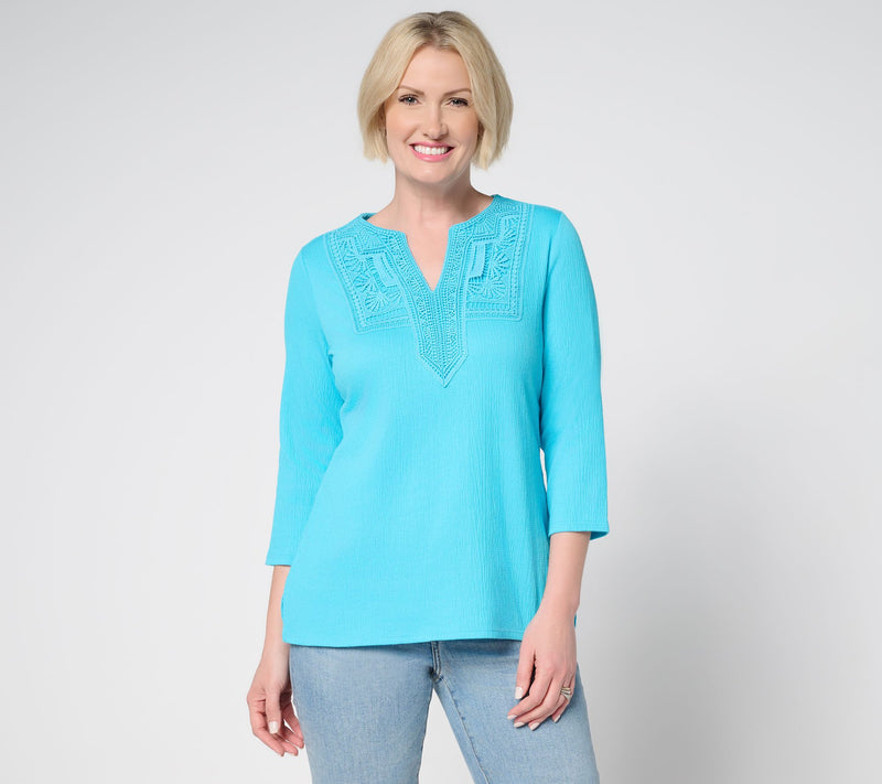 Belle by Kim Gravel Packabelle Gotta Getaway Lace Trim Top — View 24