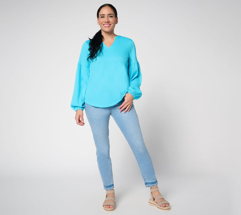 Belle by Kim Gravel Packabelle Gotta Getaway Split Neck Top — View 18