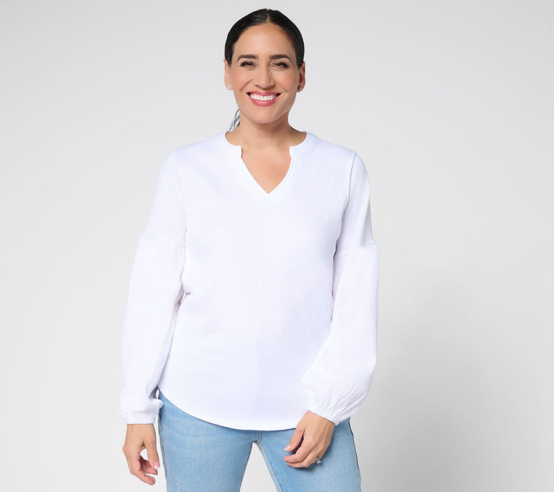 Belle by Kim Gravel Packabelle Gotta Getaway Split Neck Top — View 5