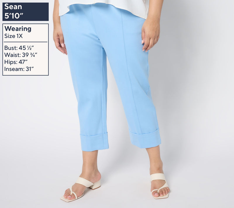 Isaac Mizrahi Live! Regular Sublime Stretch Ponte Crop Pants — View 2
