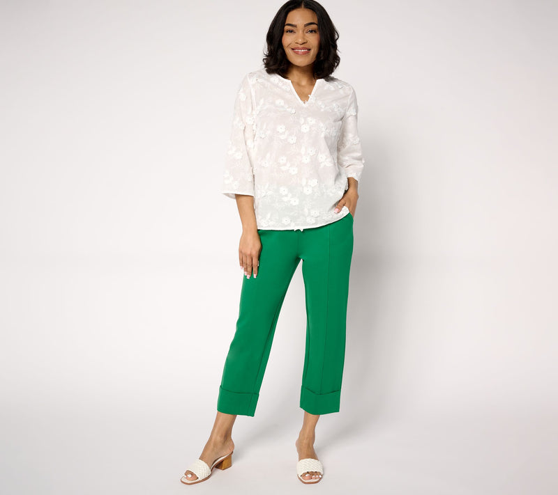 Isaac Mizrahi Live! Petite Sublime Stretch Ponte Crop Pants — View 13