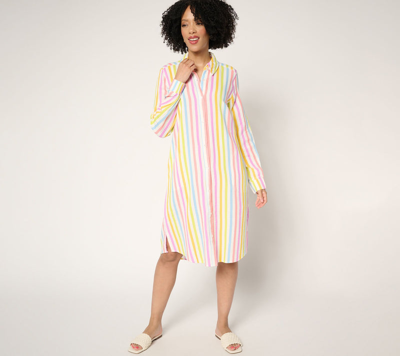 Denim & Co. Adaptive Beach Cotton Gauze Dress — Main view