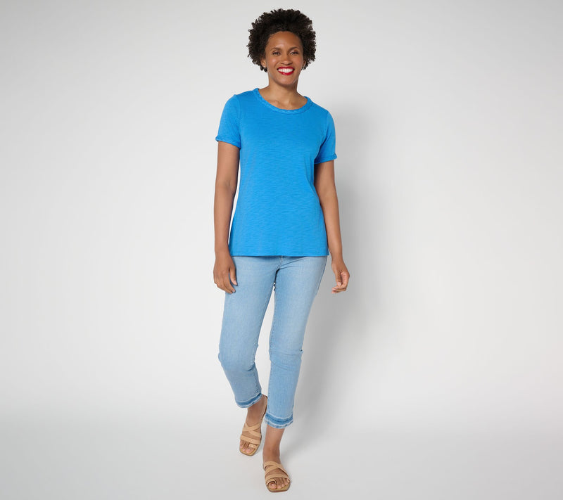 Belle by Kim Gravel Slub Knit Cape Cod Rope Trim Top — View 5