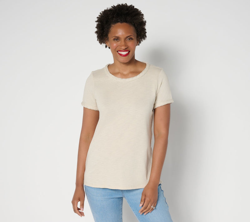Belle by Kim Gravel Slub Knit Cape Cod Rope Trim Top — View 17