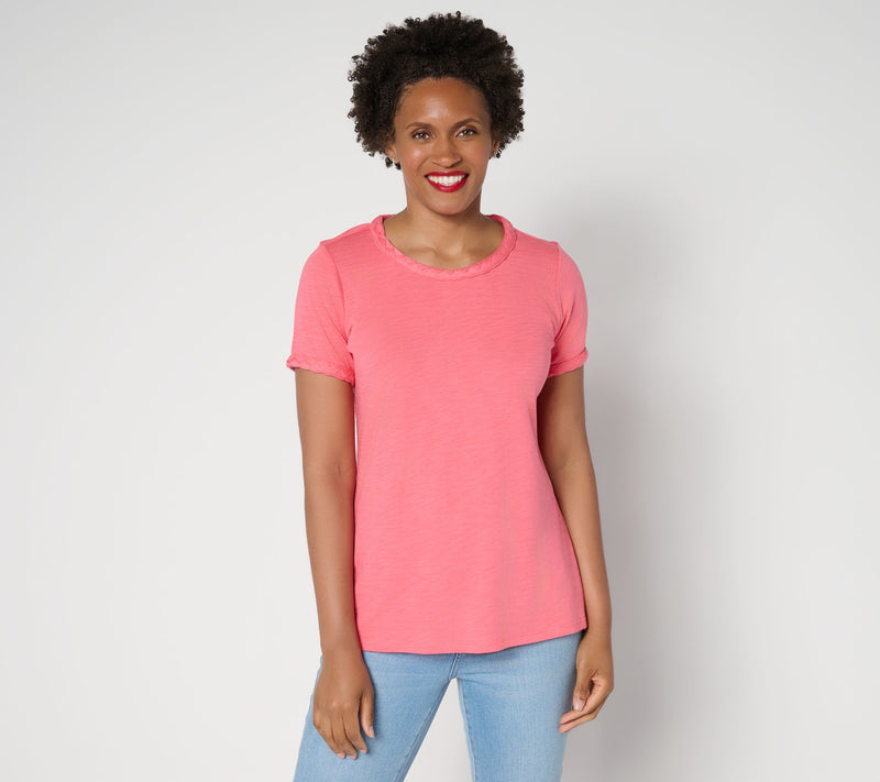 Belle by Kim Gravel Slub Knit Cape Cod Rope Trim Top — View 18