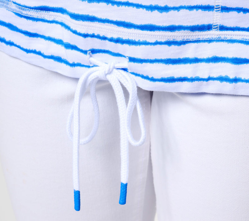 Belle by Kim Gravel Cape Cod Stripe Slub Knit Drawstring Top — View 16