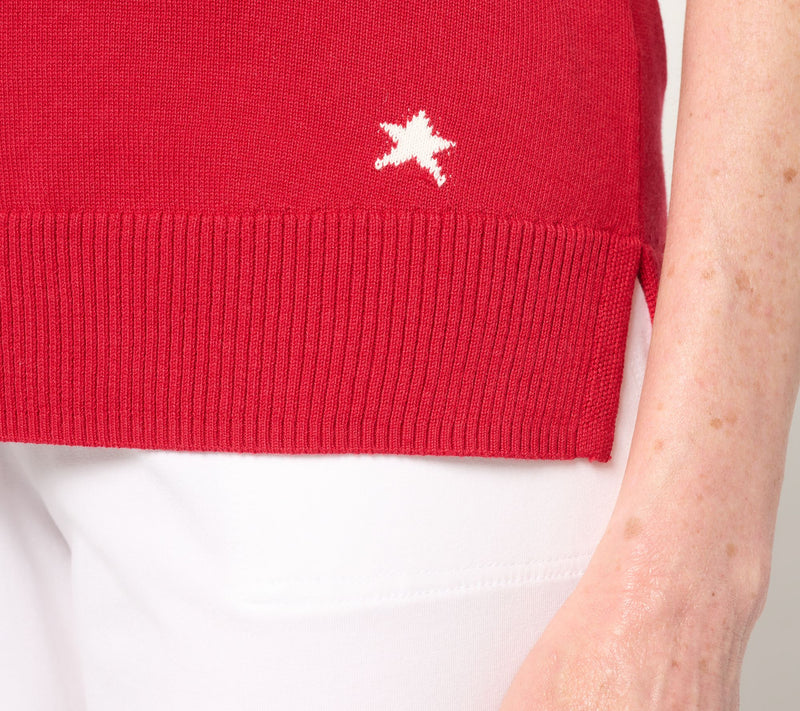 Belle by Kim Gravel V-Neck Mini Stars Sweater Tank — View 16
