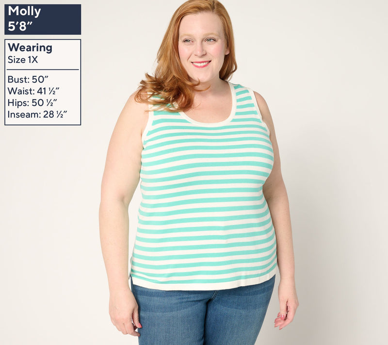 Belle by Kim Gravel Cape Cod Coastal Striped Sweater Tank — View 12