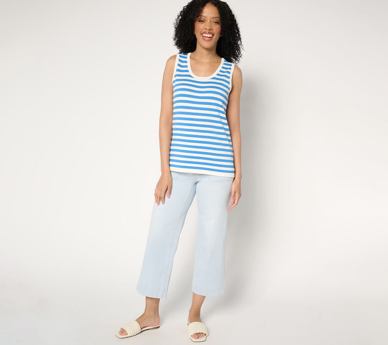 Belle by Kim Gravel Cape Cod Coastal Striped Sweater Tank — View 15