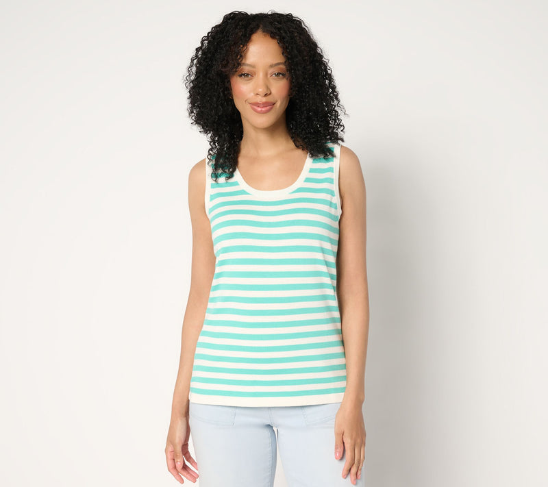 Belle by Kim Gravel Cape Cod Coastal Striped Sweater Tank — View 5