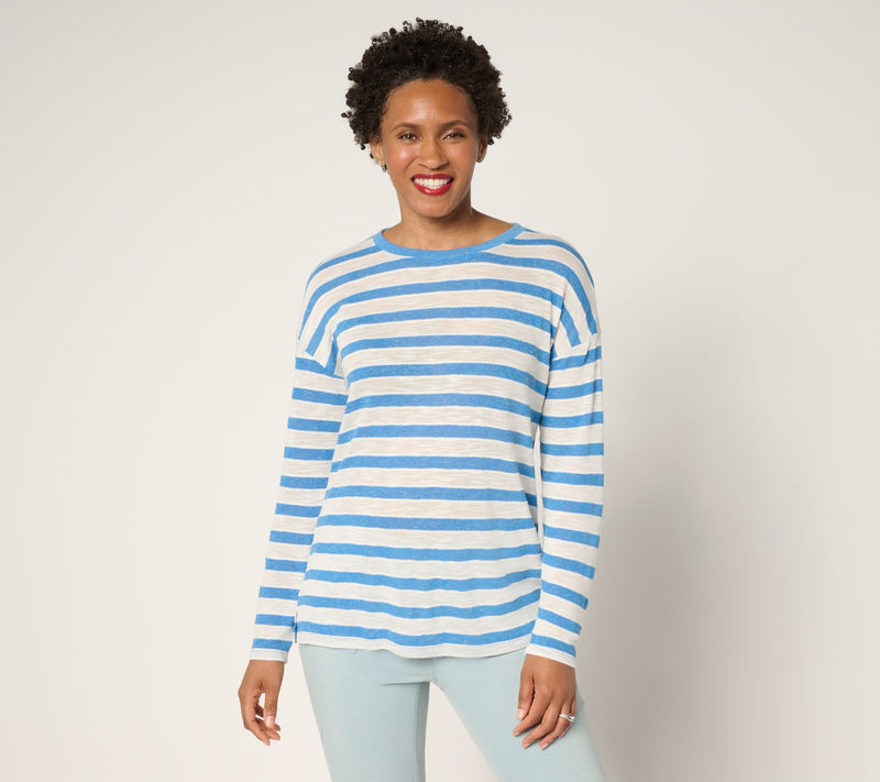 Belle by Kim Gravel Cape Cod Coastal Yachty Striped Top — View 5