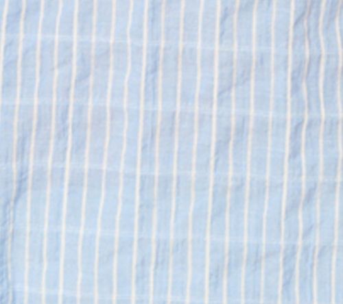 Belle by Kim Gravel Pinstripe Ruffle Shoulder Button Up Top — View 6