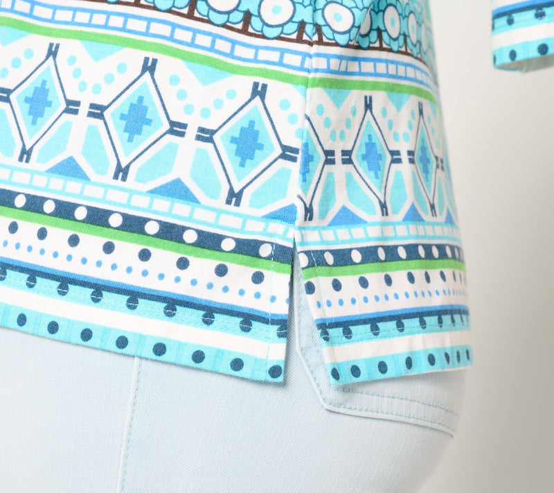 Belle by Kim Gravel Rayon Spandex Aloha Awaits V Neck Trim Top — View 6
